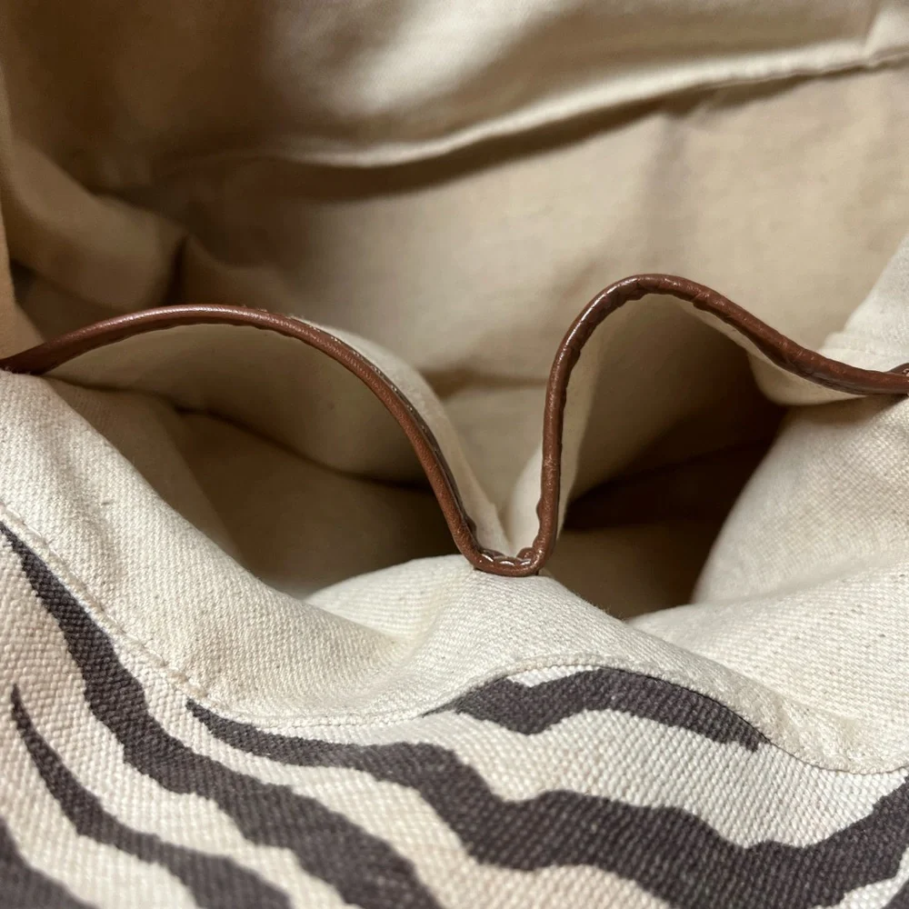 Michael Kors Zebra Print Canvas/Leather Satchel